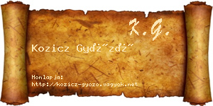 Kozicz Győző névjegykártya